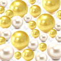 200 Pieces Floating NO Hole Pearls and 6500 Pcs Transparent Water Gels,Floating Beads Pearls for Vases,Pearl Beads for Home Wedd