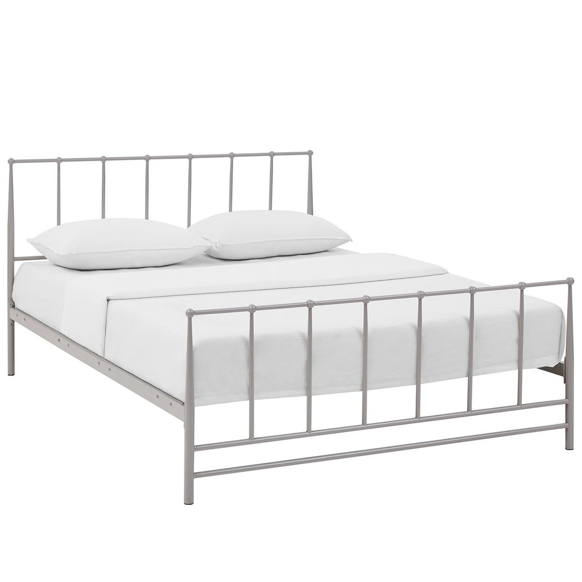 Modway Estate Steel Metal King Platform Bed With Metal Slat Support In Gray