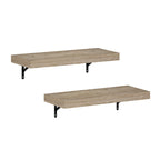 Furinno Tanna 22-Inch Wall Mounted Floating Display Shelves, Natural, Set of 2