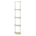 Furinno Turn-N-Tube 5 Tier Corner Display Rack Multipurpose Shelving Unit, 1-Pack, Cream Faux Marble/White