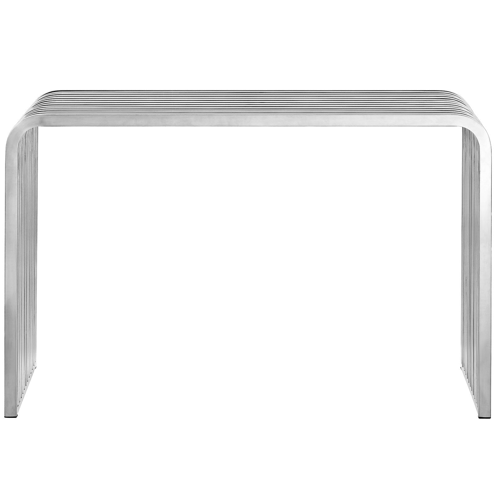 Modway Pipe Modern Stainless Steel Console Table - Silver, Contemporary Design for Living Room, Entryway, or Hallway