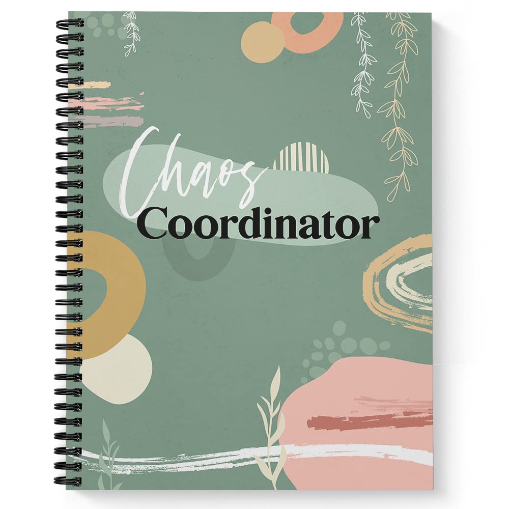 Softcover Chaos Coordinator 8.5' X 11' Funny Spiral Notebook/Journal, 120 College Ruled Pages, Durable Gloss Laminated Cover,