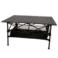 LEADALLWAY Folding Camping Table Low Picnic Table with Large Storage and Carrying Bags,37.4  21.65  19.69inchs