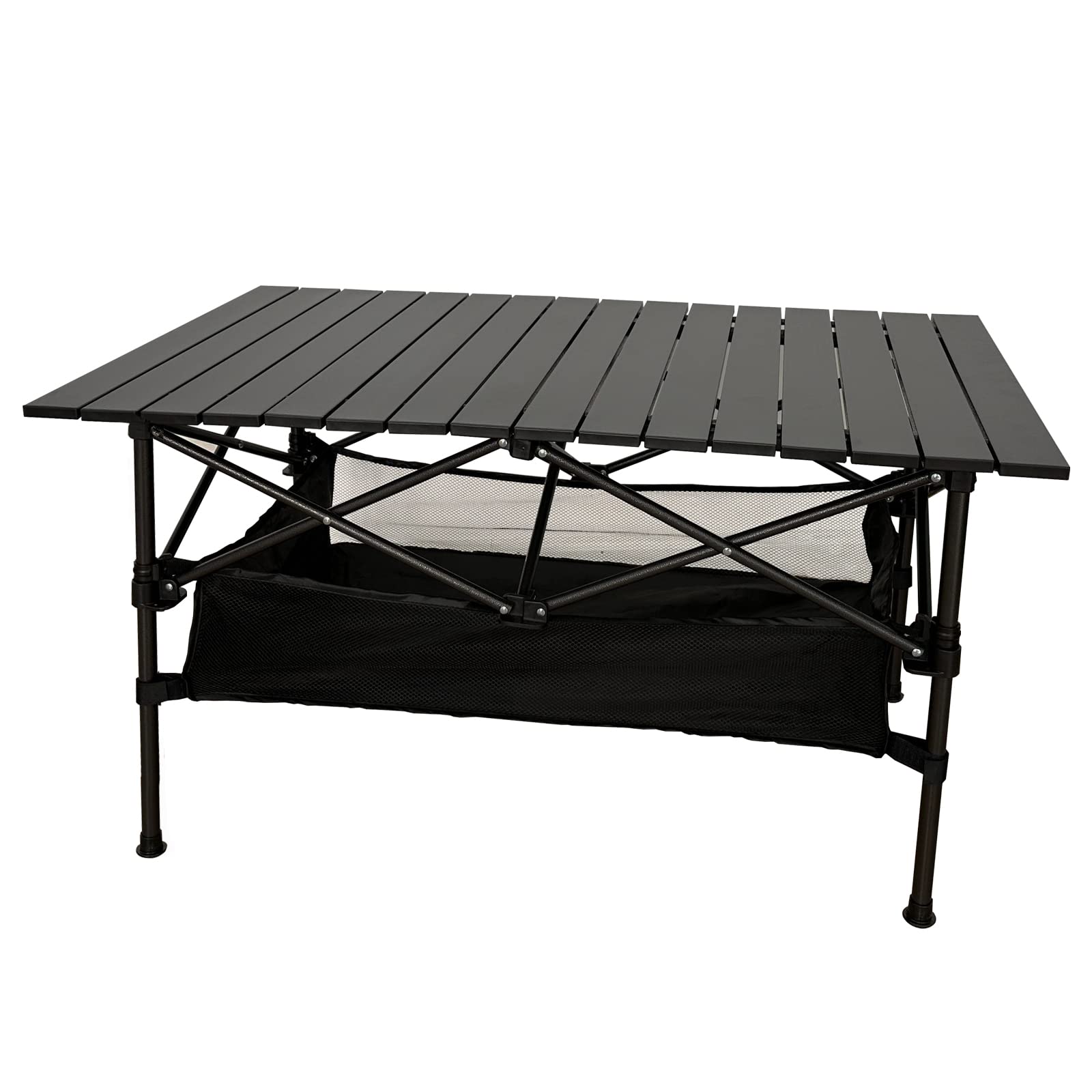 LEADALLWAY Folding Camping Table Low Picnic Table with Large Storage and Carrying Bags,37.4  21.65  19.69inchs