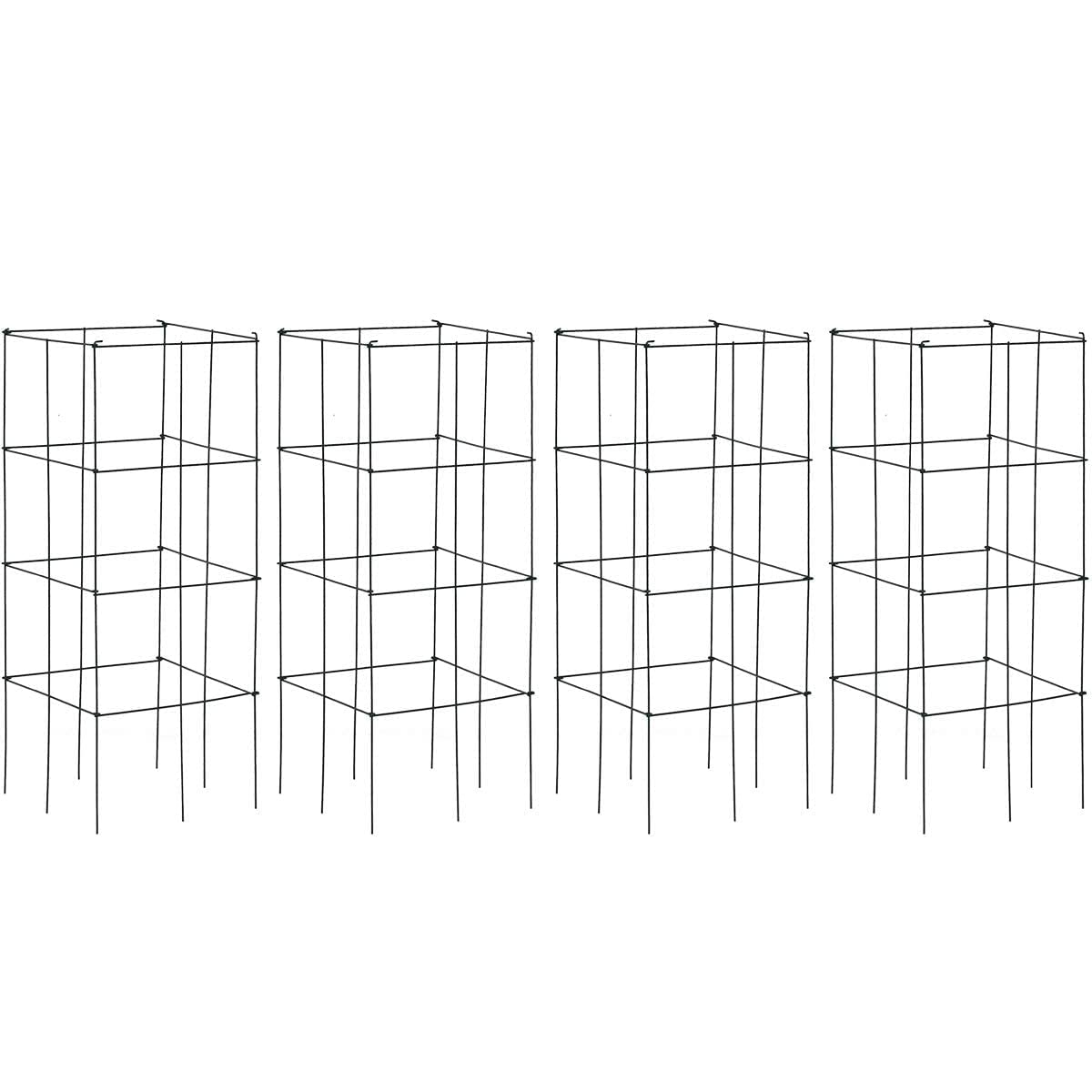 S Afstar 4 Pack Folding Tomato Cages, 39 Inches Tall Square Plant Support Cage For Garden Climbing Plants Flowers Fruits, Heavy