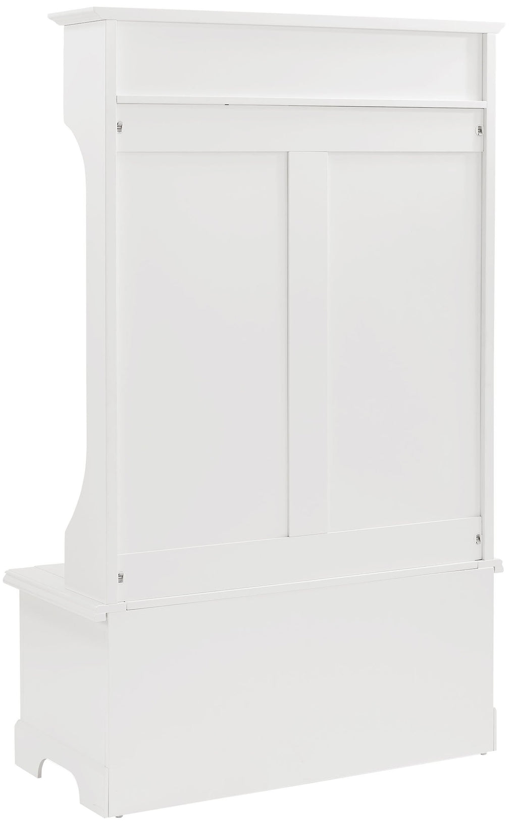 Crosley Furniture Campbell Hall Tree with Storage Bench and Coat Rack Hooks for Hanging, White
