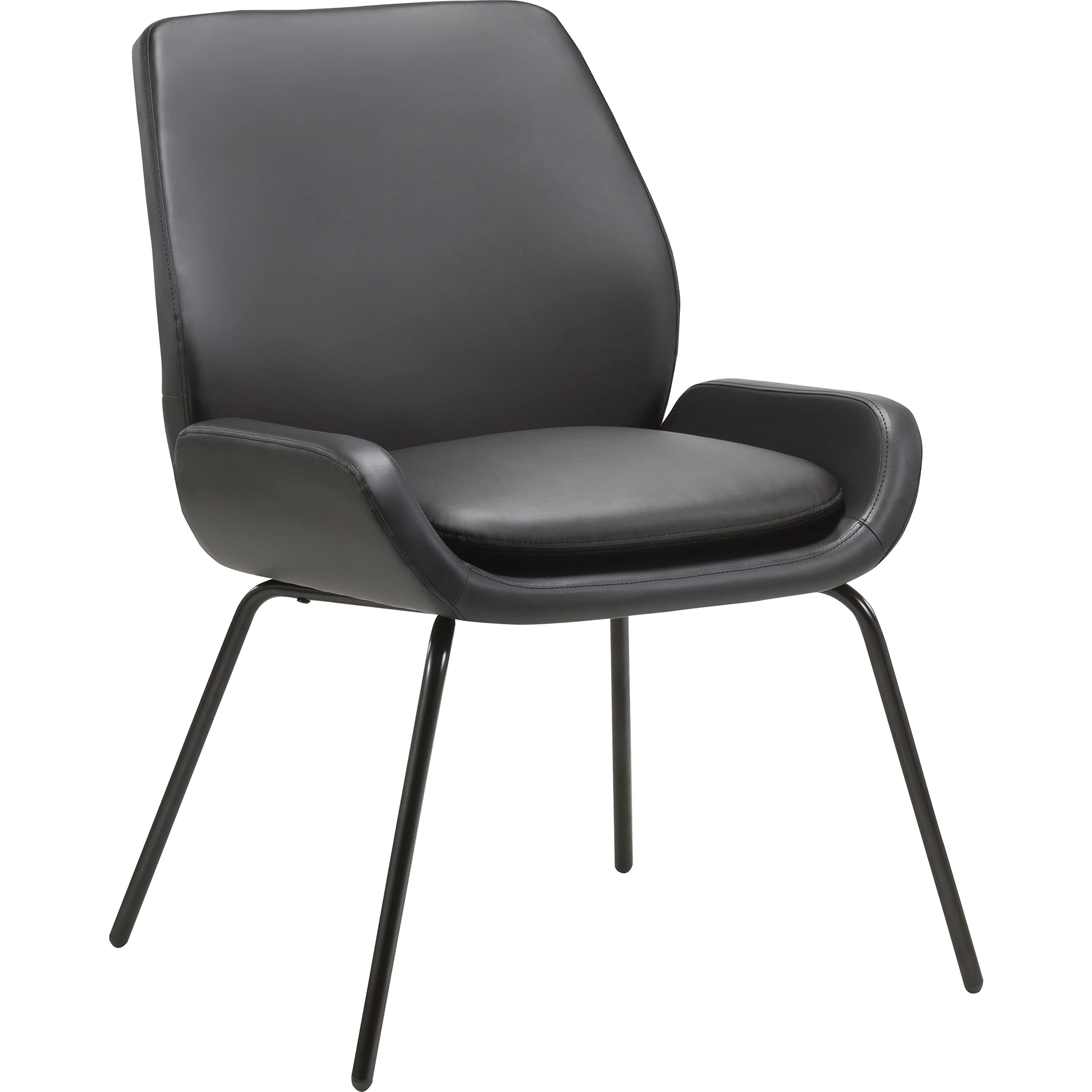Lorell LLR68574 Bonded Leather U-Shaped Seat Guest Chair