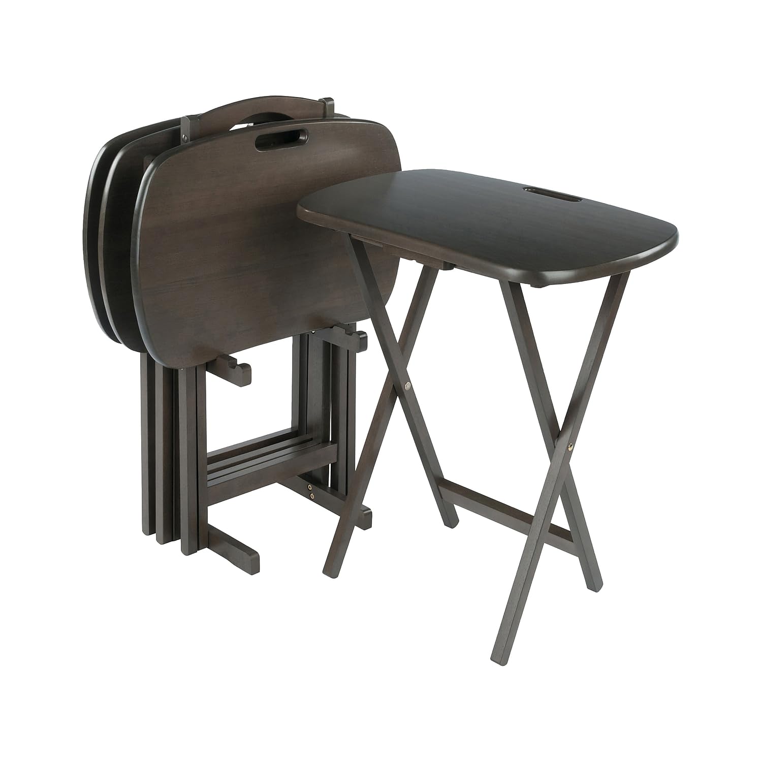 Winsome Lucca Snack Folding Table Set, 22.8-inch x 15.6-inch, Oyster Gray (16577)