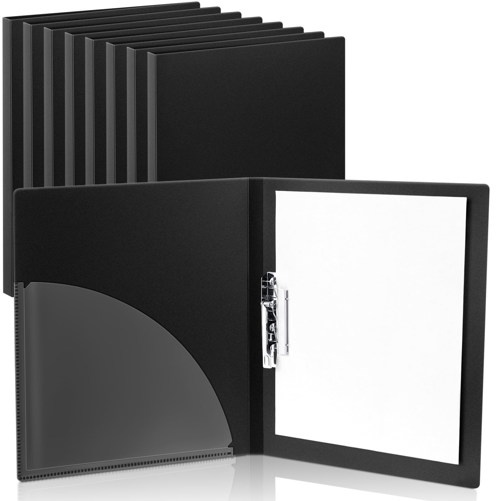 Teling 8 Pack Punchless Clamp Binder Folder Ringless Binder With Metal Clip And Poly Covers Flex Binder Colored Swing Clamp Bind