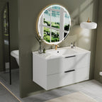 Modern Wall Mounted Floating Bathroom Vanity With Sink And Drawers