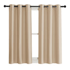 Nicetown Room Darkening Blind Shade For Kids Bedroom, Biscotti Beige, Single Panel, 42 X 45 Inch, Triple Weave Home Decoration Light Blocking Solid Ring Top Curtain/Drape For Small Window