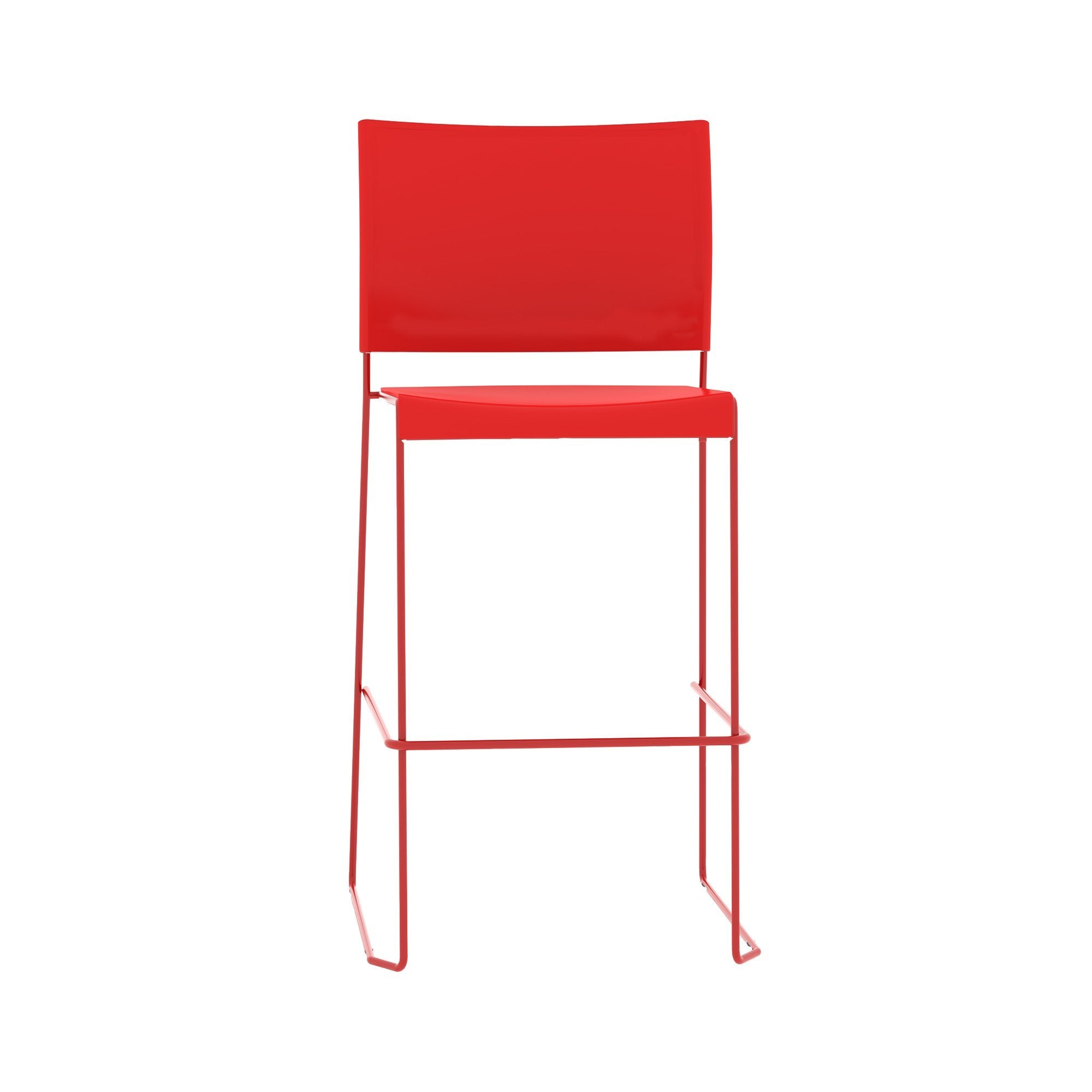 Safco Products 4273RR Currant Bistro-Height Chair, Set of 2, Plastic Seat, Red Frame, Red