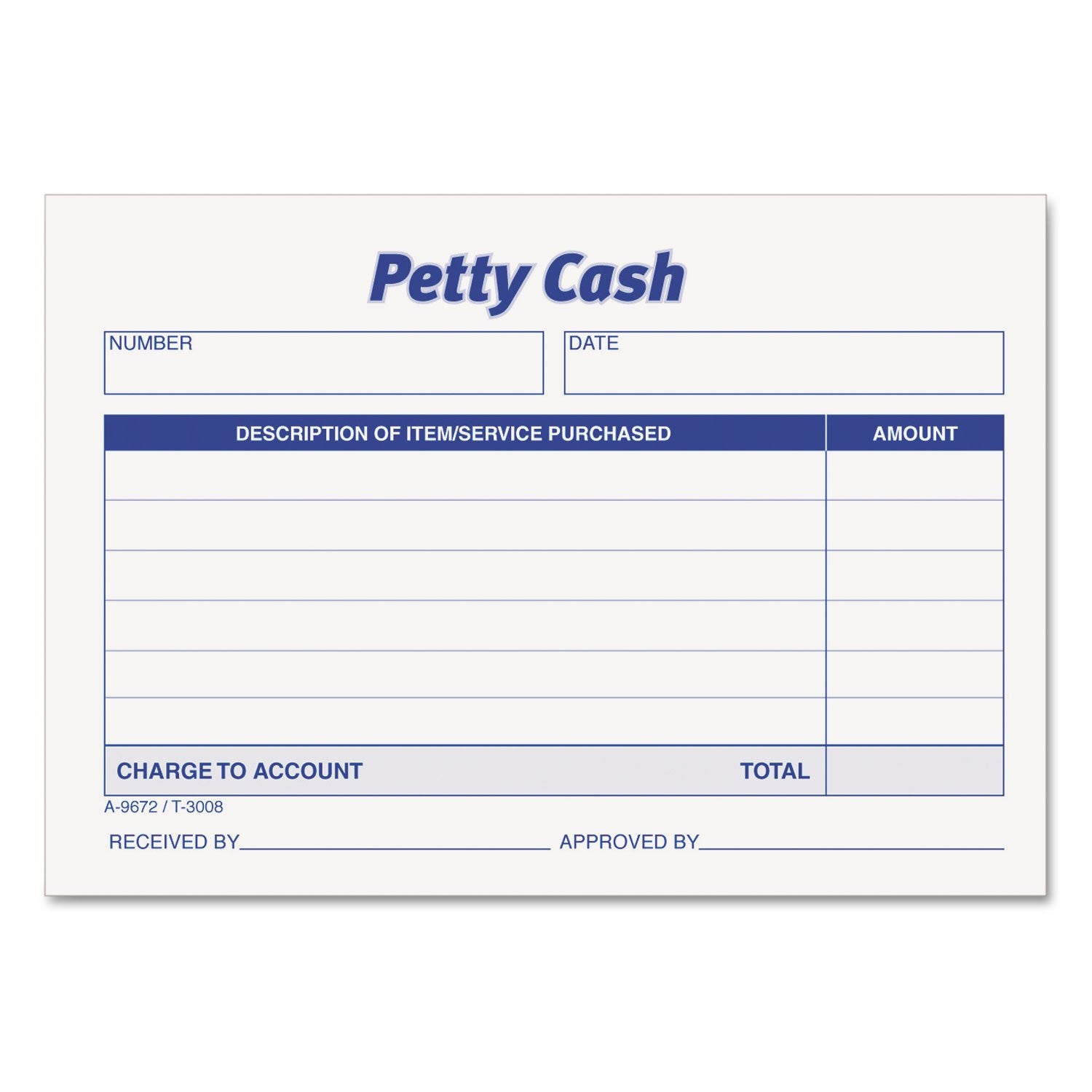 Tops 3008 Petty Cash Pad, 50 Shts/Pad, 5-Inch X3-1/2-Inch , 12/Pk, White