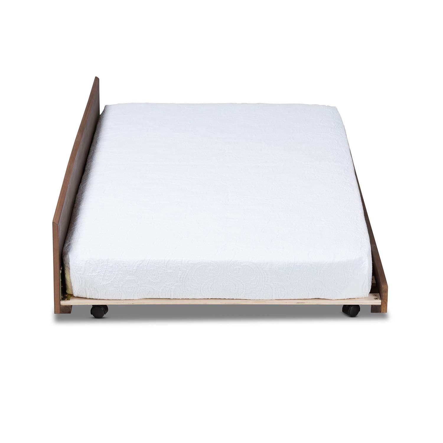 Baxton Studio Toveli Modern and Contemporary Ash Walnut Finished Twin Size Trundle Bed