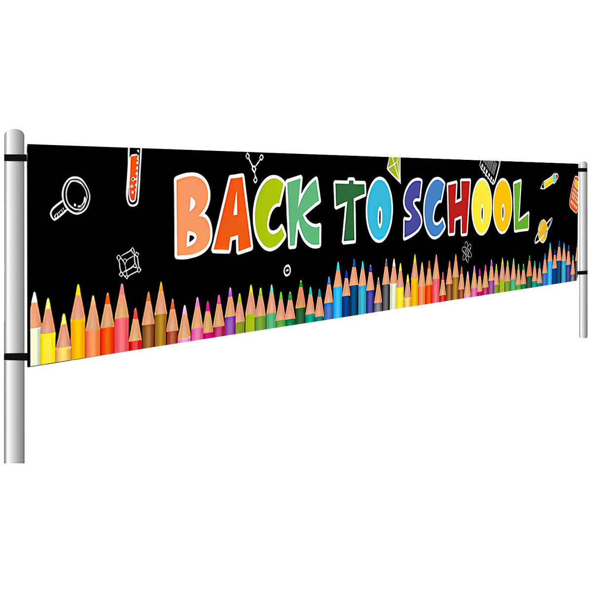 Large Welcome Back Banner,Back To School Season Banner Decorations,Back To School Supply Banner,Hung The Classroom Office School