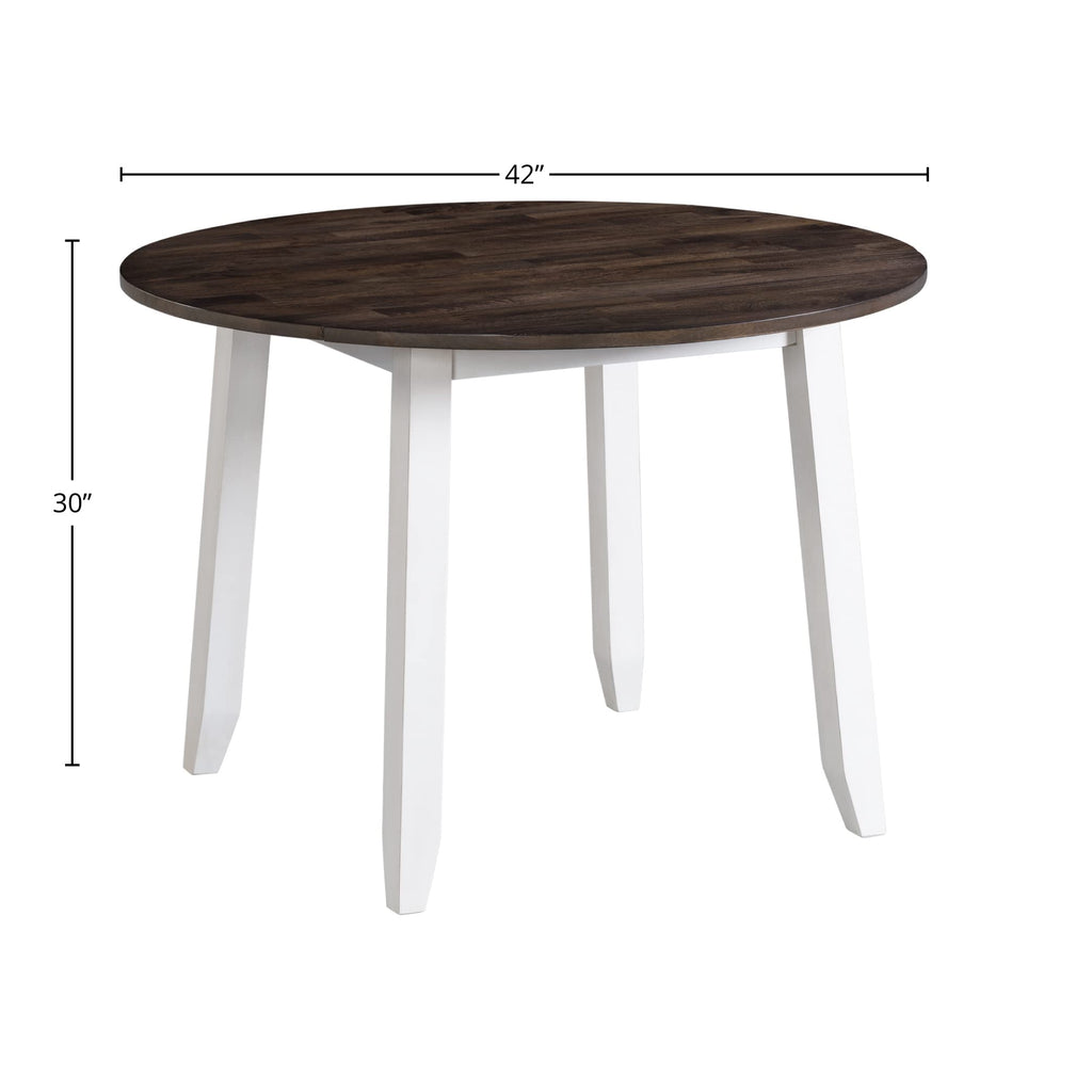 Intercon Kona 42" Drop Leaf Table with 4 Legs, Gray & White