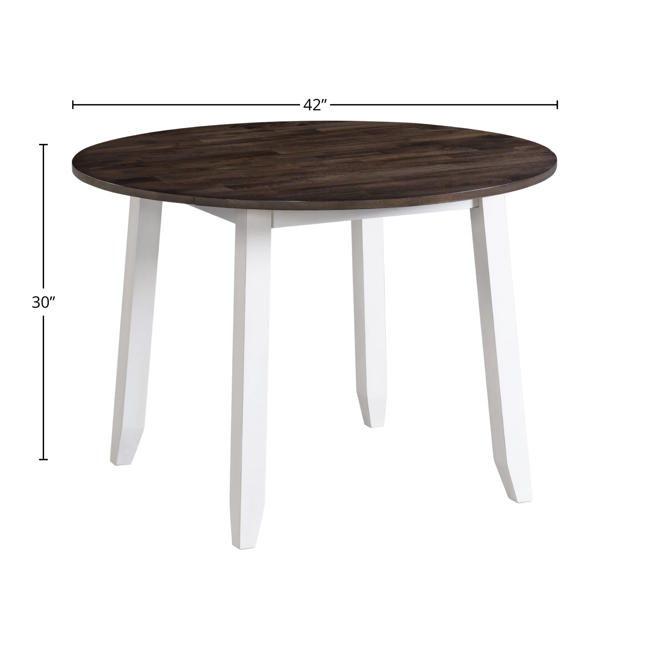 Intercon Kona 42" Drop Leaf Table with 4 Legs, Gray & White