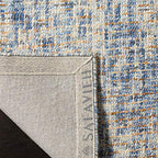 Safavieh Abstract Collection Accent Rug - 2' X 3', Dark Blue & Rust, Handmade Wool, Ideal For High Traffic Areas In Entryway, Li