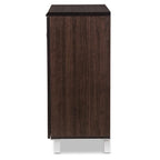 Baxton Studio Excel 35.1-inch High 2-Shelf Storage Cabinet, Dark Brown (119-6498-HiT)