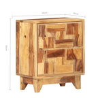 vidaXL Bedside Cabinet 15.7"x11.8"x19.7" Solid Sheesham Wood