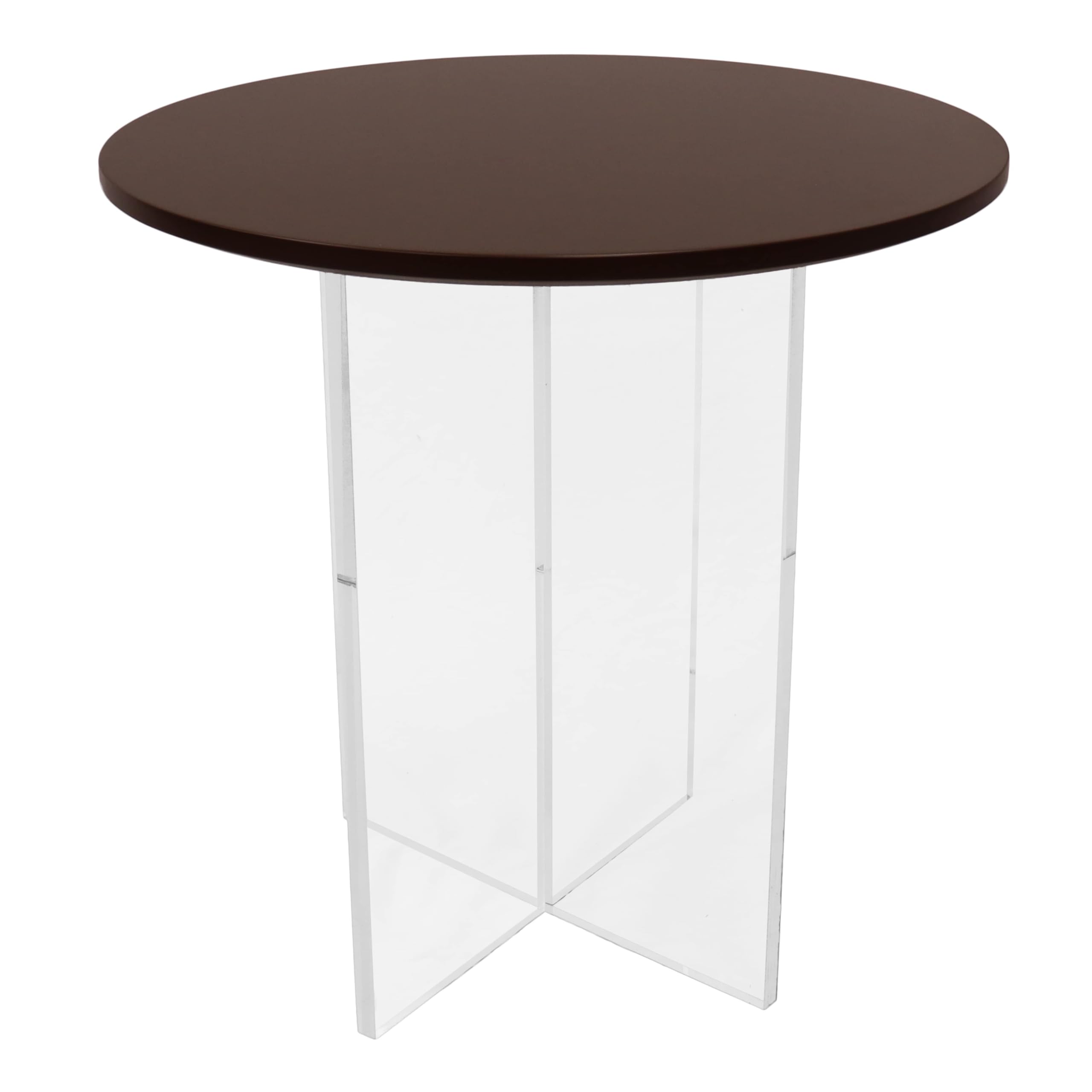 Valore Collection Acrylic Coffee Table With Walnut Top