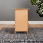 Ergode Wood Eugene Accent Table - Versatile & Timeless Design, Clear Lacquer Finish, Pull-Out Drawer & Bottom Compartment, Easy Assembly - 18.9' W x 14.96' D x 25' H