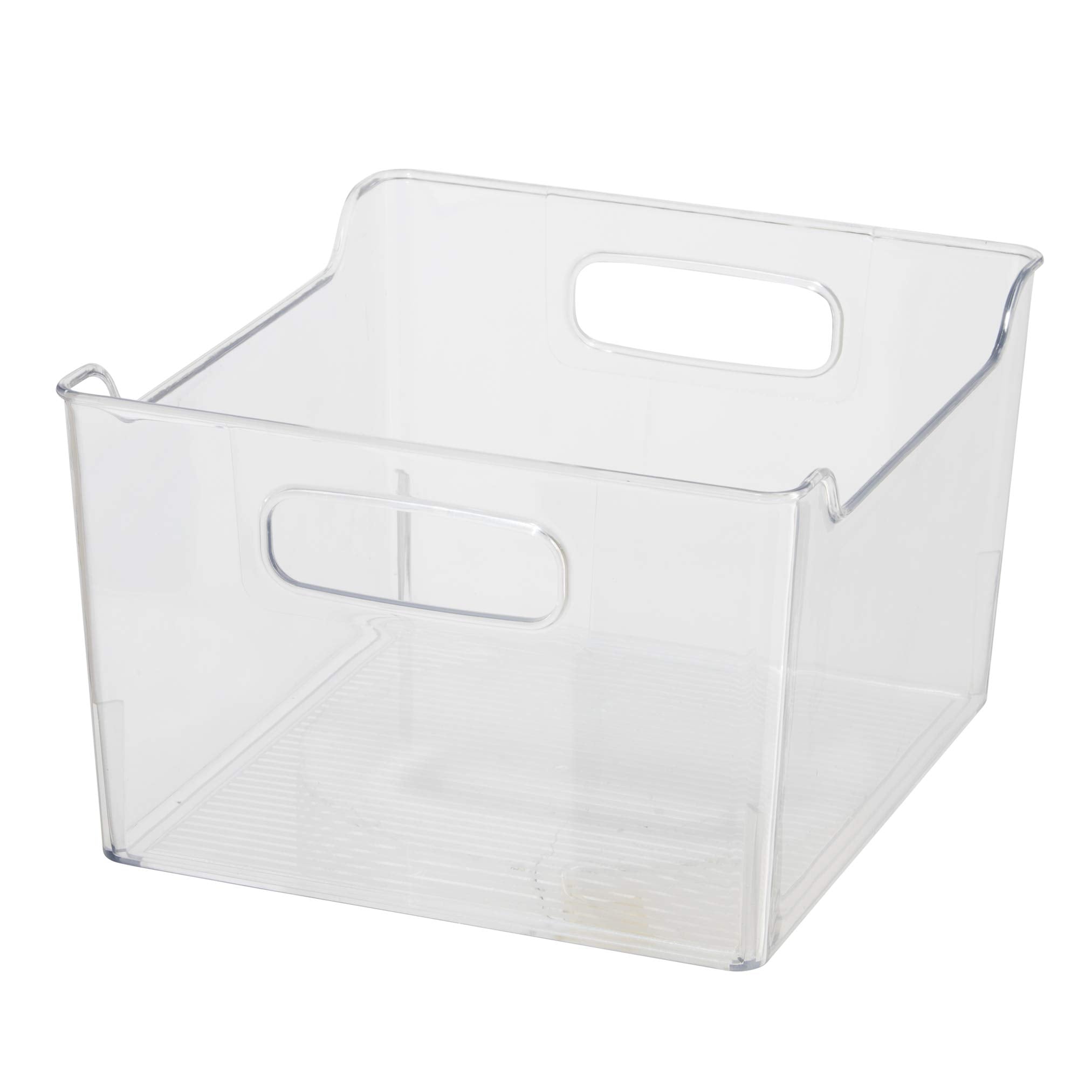 Oggi Plastic Refrigerator Storage Bin, 9.75'' x 9'' x 6'', Clear
