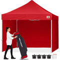 ABCCANOPY Easy Pop Up Canopy Tent with Sidewalls Commercial -Series, Red