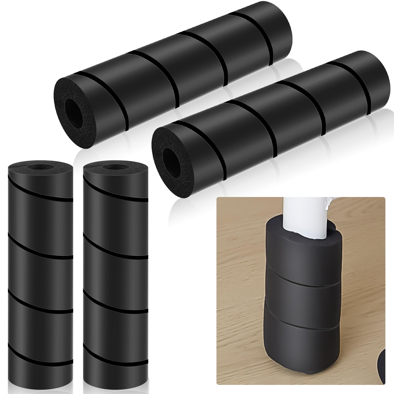 ReliThick 4 Pcs Bed Frame Toe Protectors 6'' Bed Frame Leg Covers, Bed Frame Feet Protectors for Toe Saver Keep Your Toes from H