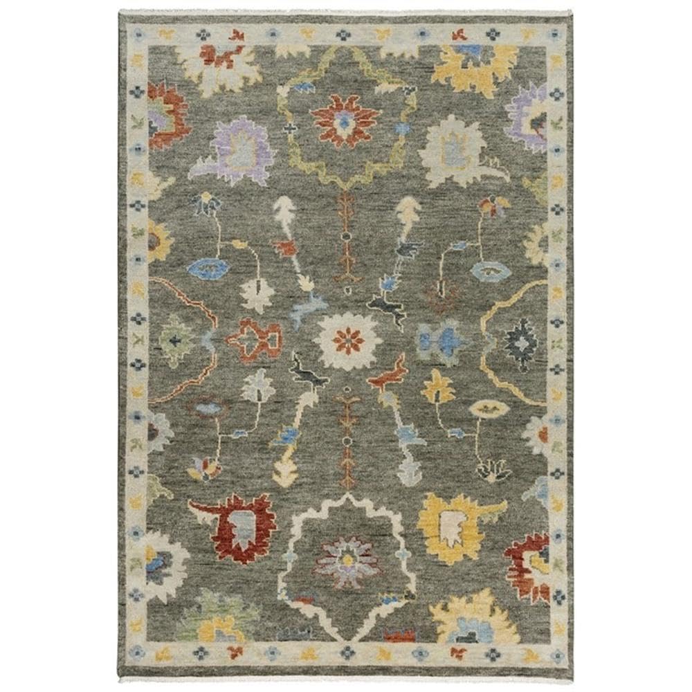 Muse 9' X 12' Abstract Gray/Brown/Red/Blue/Yellow Hand Knotted Area Rug