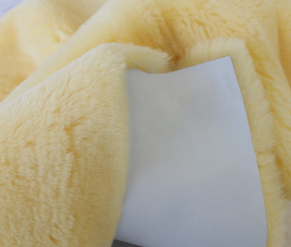 HomeRoots 2' X 5' Green Natural Off White Medical Grade Double Sheepskin Throw Blanket