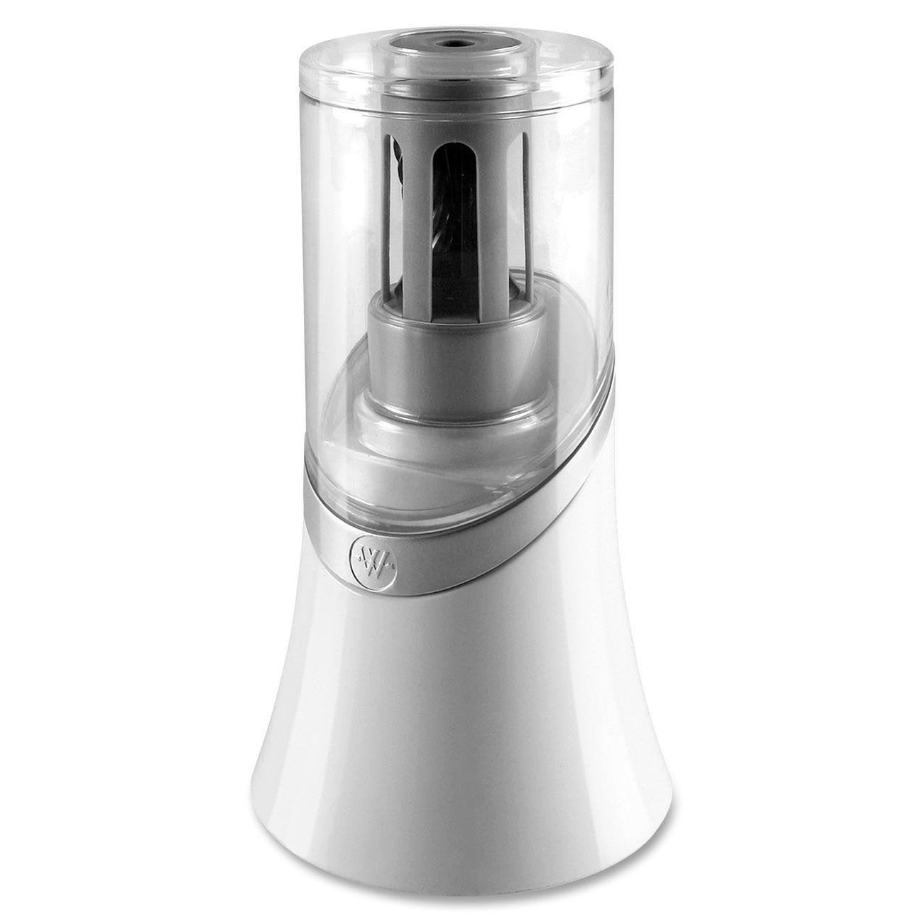 Westcott Ipoint Evolution Electric Pencil Sharpener, White And Silver