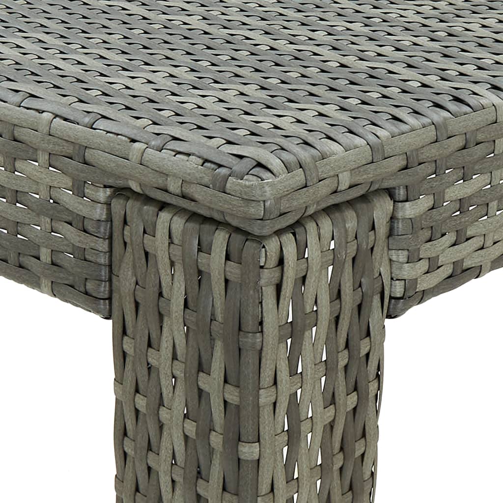 vidaXL 5 Piece Outdoor Patio Bar Set with Cushions - Weather-Resistant Poly Rattan, Powder-Coated Steel Frame, Square Table, Gray