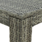 vidaXL 5 Piece Outdoor Patio Bar Set with Cushions - Weather-Resistant Poly Rattan, Powder-Coated Steel Frame, Square Table, Gray