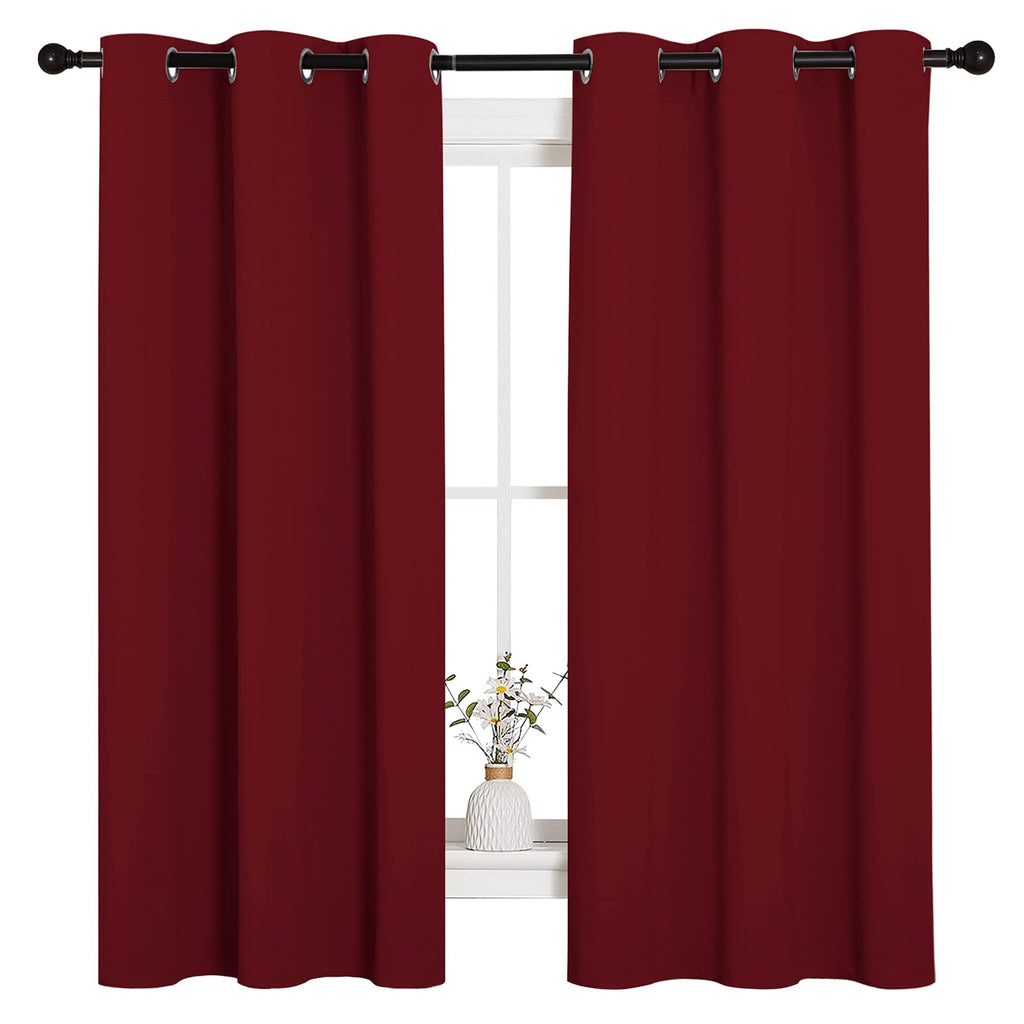 Nicetown Holiday Christmas Decor Thermal Insulated Solid Grommet Blackout Curtains/Drapes For Living Room (1 Pair, 42 By 63 Inch