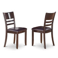 East West Furniture Lynfield Dining Room Faux Leather Upholstered Wooden Chairs, Set of 2, Cappuccino