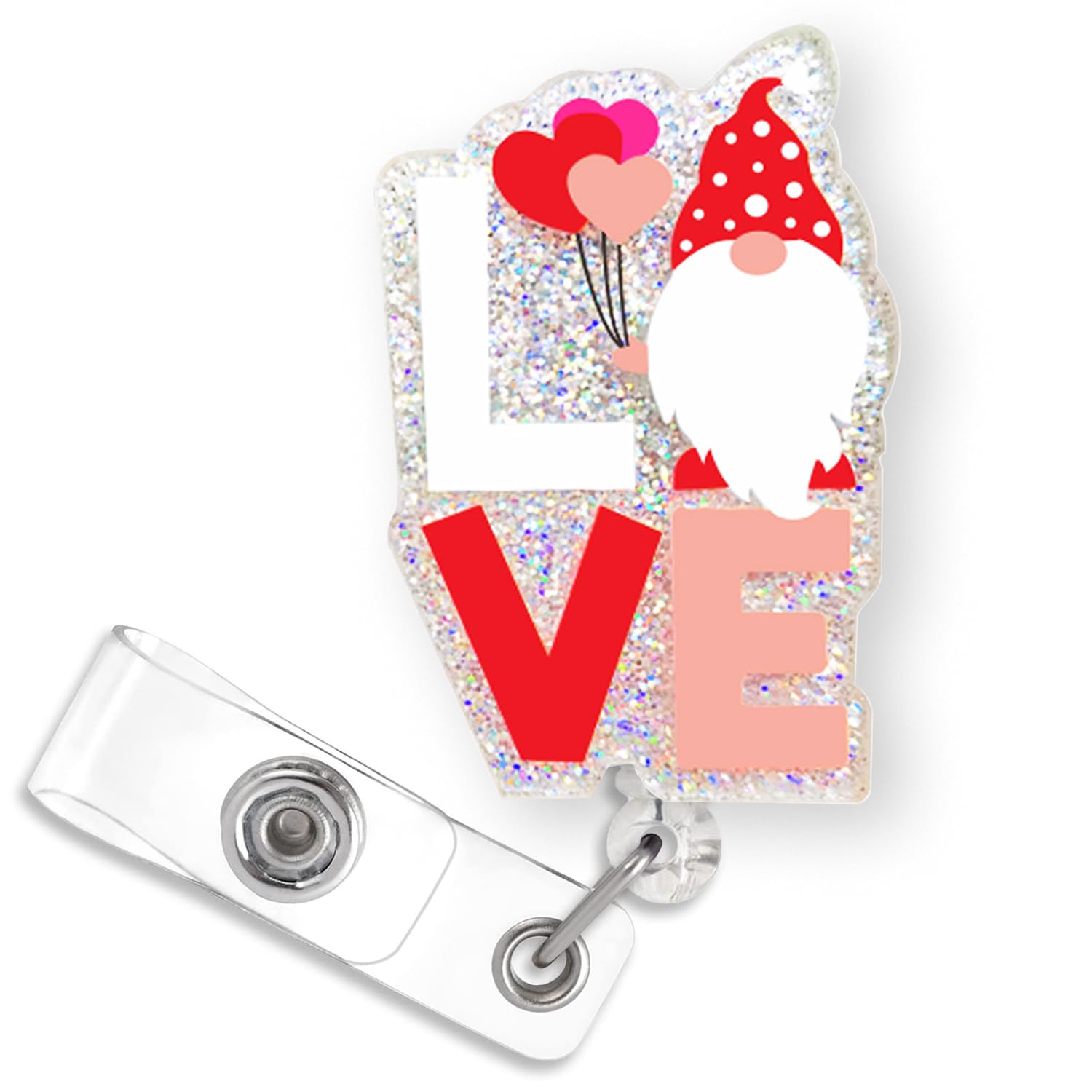 Valentine'S Day Gnome Love Badge Reel Retractable | Cute Nurse Gifts Valentines Badge Holder With Alligator Clip & 24    Durable