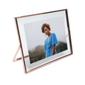 AhaGo Rose Gold Floating Frame (8x10   , Horizontal), For Picture 7x9, 6x8, 5x7, Tabletop Shelf Photo Frame, Home or Office Deco