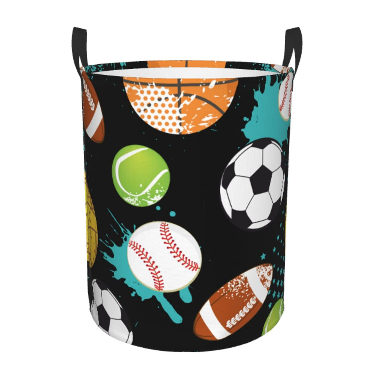 Sport Ball Laundry Basket, Basketball American Footbal Soccer Dirty Clothes Laundry Hamper for Bedroom Bathroom College Dorm Nur