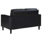 Coaster Home Furnishings Ruth Upholstered Track Arm Faux Leather Loveseat Black
