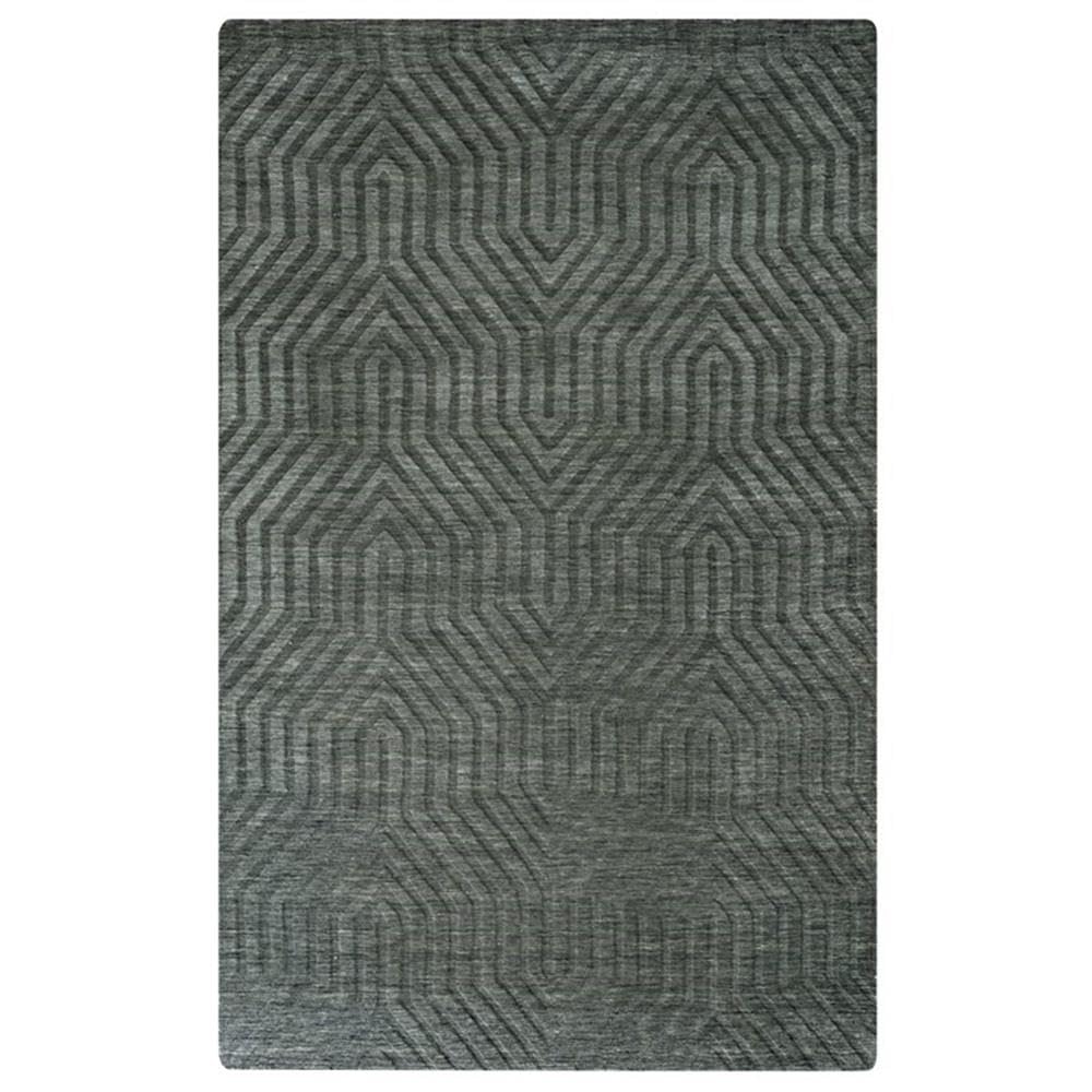 Rizzy Home | Tc8574 | Technique Collection | Wool Area Rug | 5' X 8' | Gray/Charcoal Solid