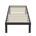 ZIYOO Twin Bed Frame 14 Inch High 3 Inches Wide Wood Slats with 2500 Pounds Support, No Box Spring Needed for Foam Mattress,Unde
