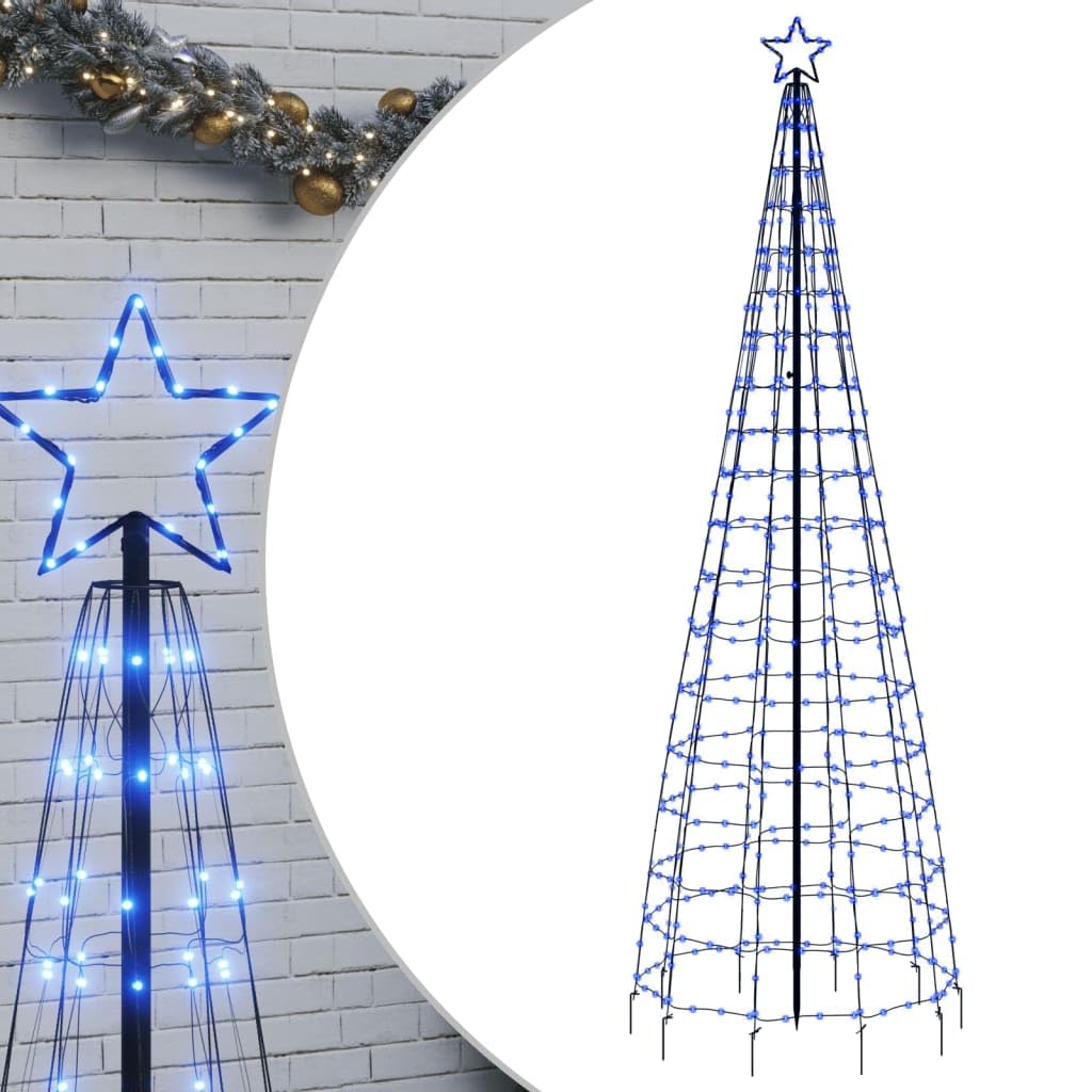 vidaXL Christmas Tree Light with 570 Blue LEDs - Outdoor Suitable, Customizable Design, 8 Lighting Effects, Energy-Efficient, Simple Assembly