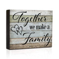 Box Sign Wood Block Sign Quote Sign - Together We Make A Family-Home Decor Wall Hanging Box Sign