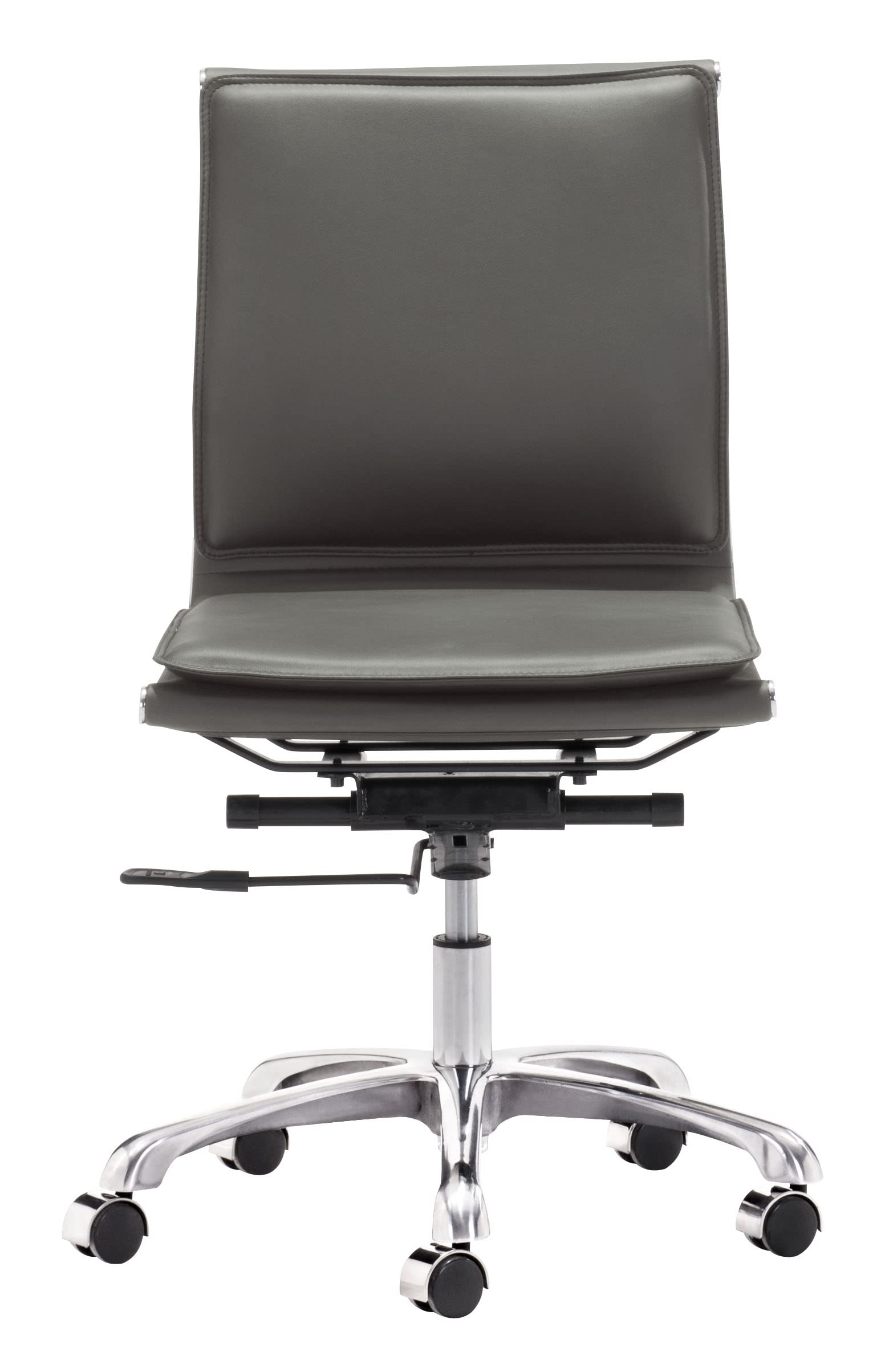 Zuo Lider Plus Armless Office Chair Gray