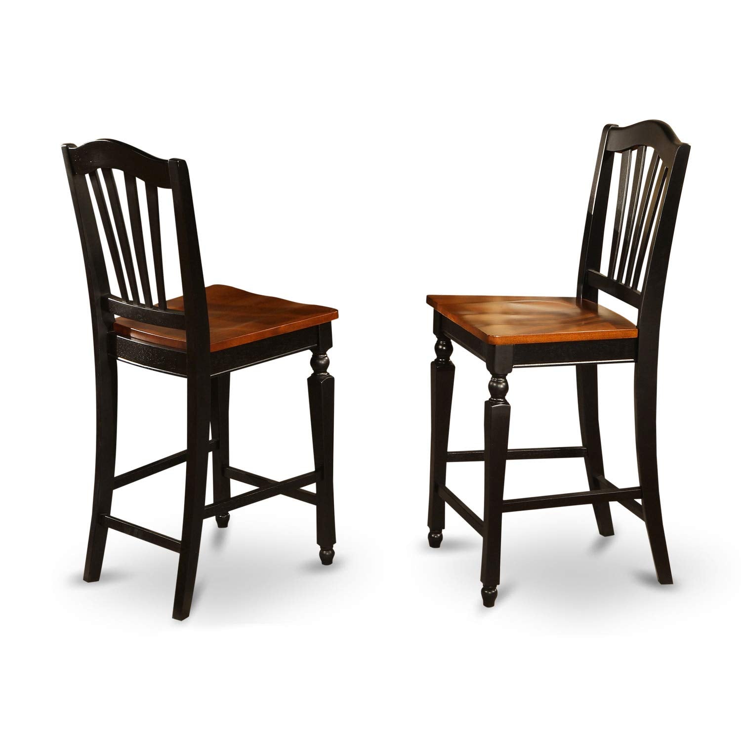 East West Furniture CHEL5-BLK-W Chelsea 5 Piece Counter Height Set Includes a Square Kitchen Table with Butterfly Leaf and 4 Dining Chairs, 54x54 Inch