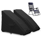 Akefit 2Pcs Zero Gravity Chair Cover Outdoor Folding Lawn Lounge Chair Covers Waterproof All Weather Dustproof Oxford Anti With Storage Bag Black, 29-Jp