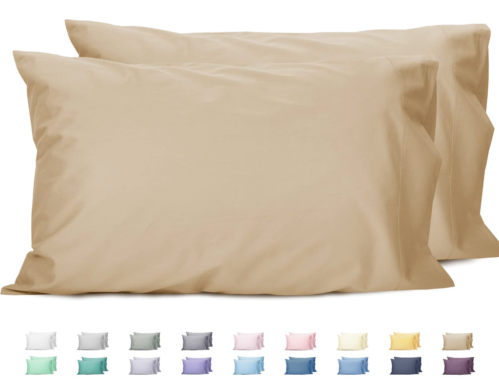 Sunflower King Pillowcases Set Of 2, 100% Cotton King Size Pillow Cases 2, 20  40 Inches Sandshell, Soft And Breathable