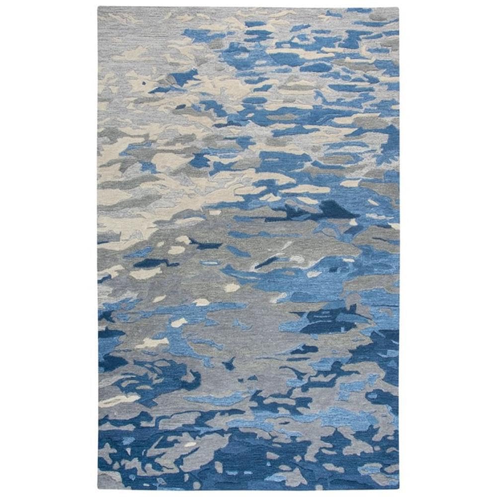 Rizzy Home Alora Decor Flare 8' X 10' Abstract Blue/Dk Blue/Grey Hand-Tufted Area Rug