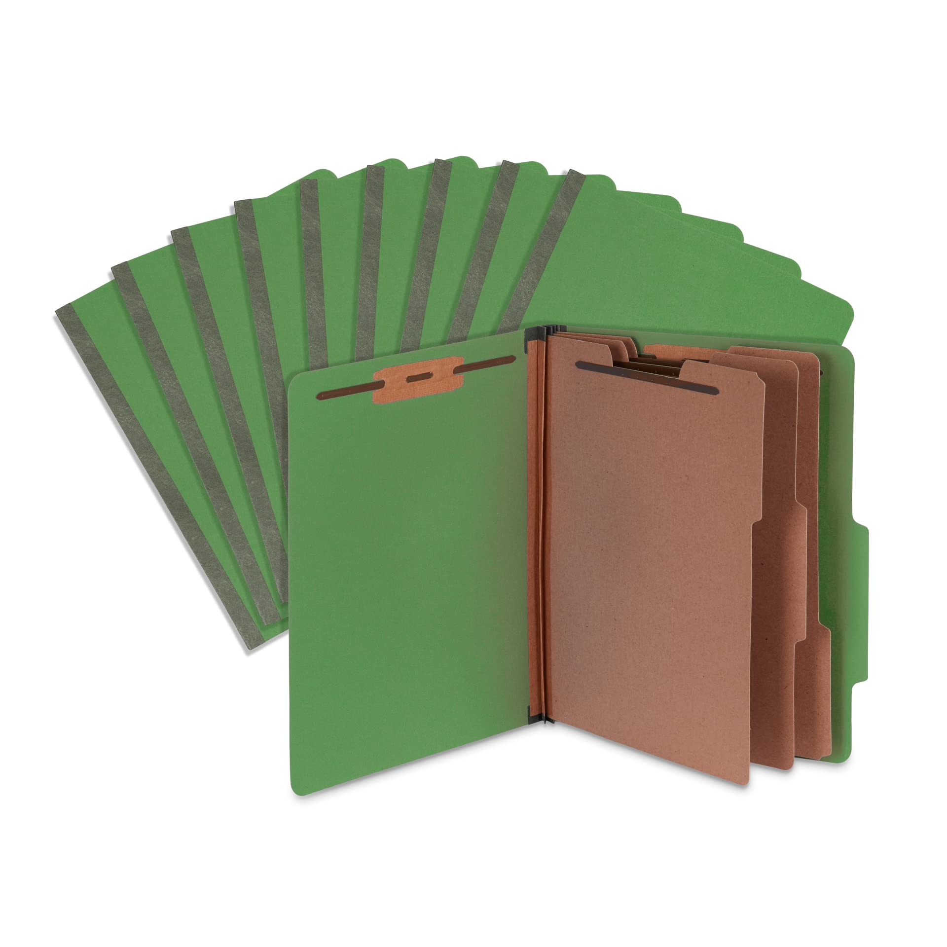 Blue Summit Supplies Green Classification Folders, 3 Dividers, Letter Size With 2 Inch Tyvek Expansions, Use For Organizing Medi